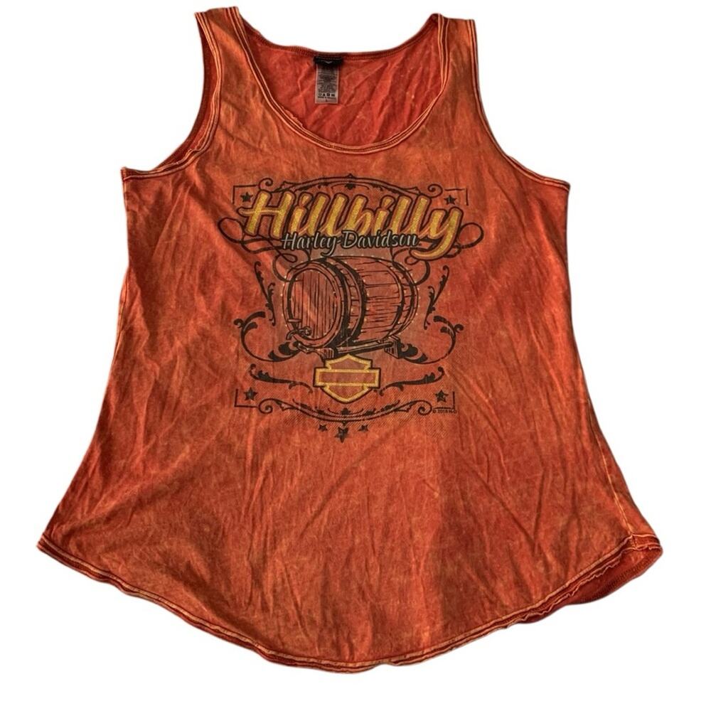 Harley-Davidson Women's large Fiery Orange Tank Top motorcycle gatlinburg
